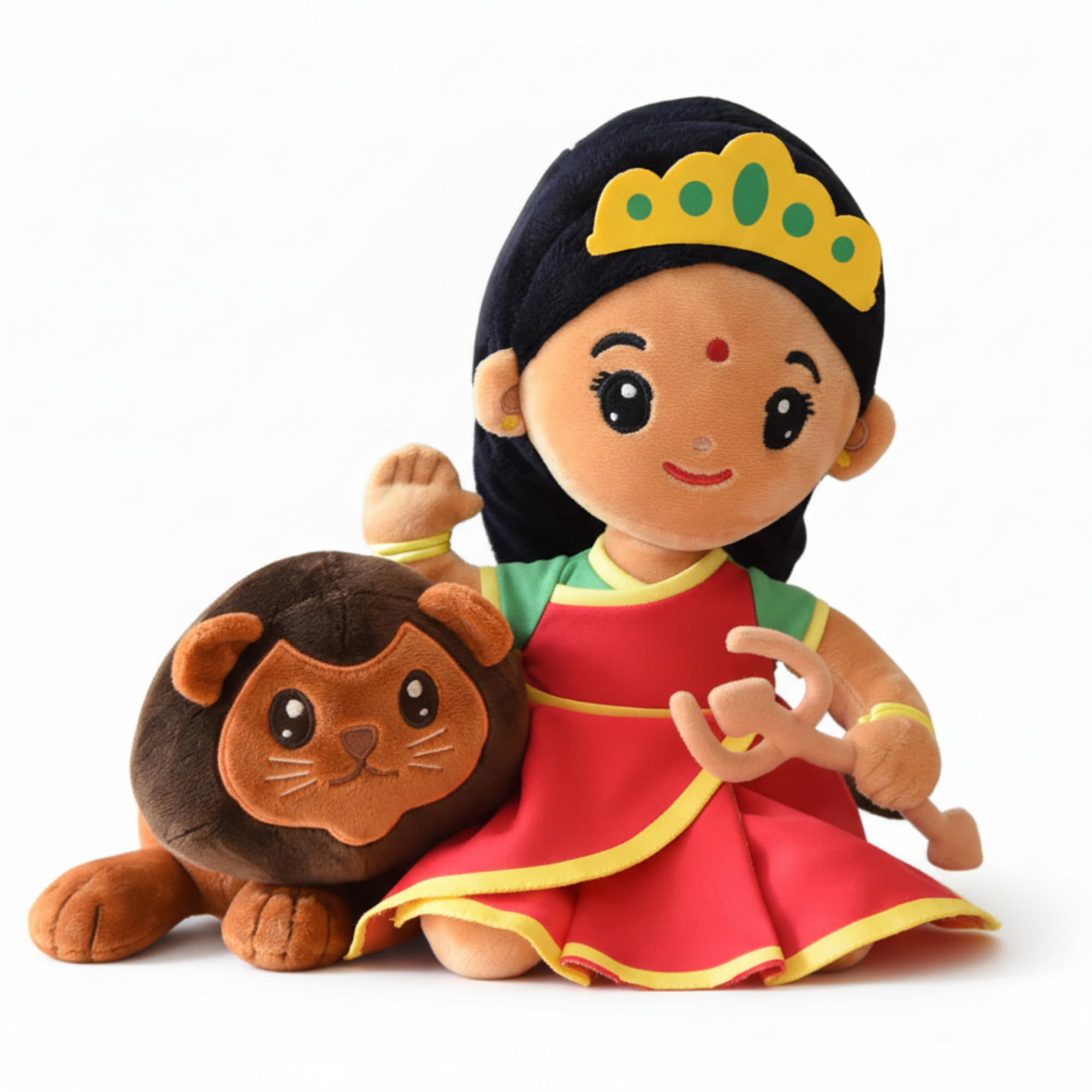 MODI TOYS Durga Devi (Medium - 11 inch) Mantra Singing Stuffed Plush Toy | Ideal for Newborns, Infants, Toddlers, Grandparents | Best for Diwali, Baby Shower, Birthday | Teddy Bear Panda Elephant