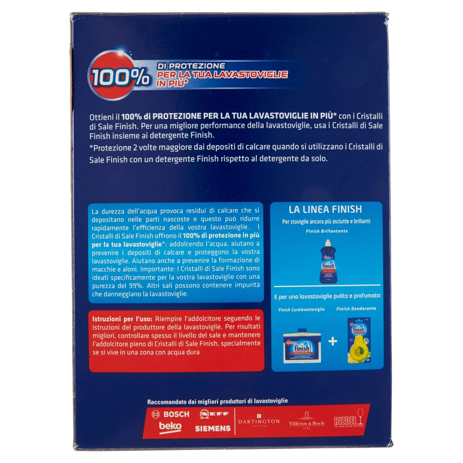 Finish Sale per lavastoviglie, Additivo per Lavastoviglie in cristalli di Sale per proteggere dal calcare e dalle macchie d'acqua, 10 confezioni da 920 gr (9,2kg)