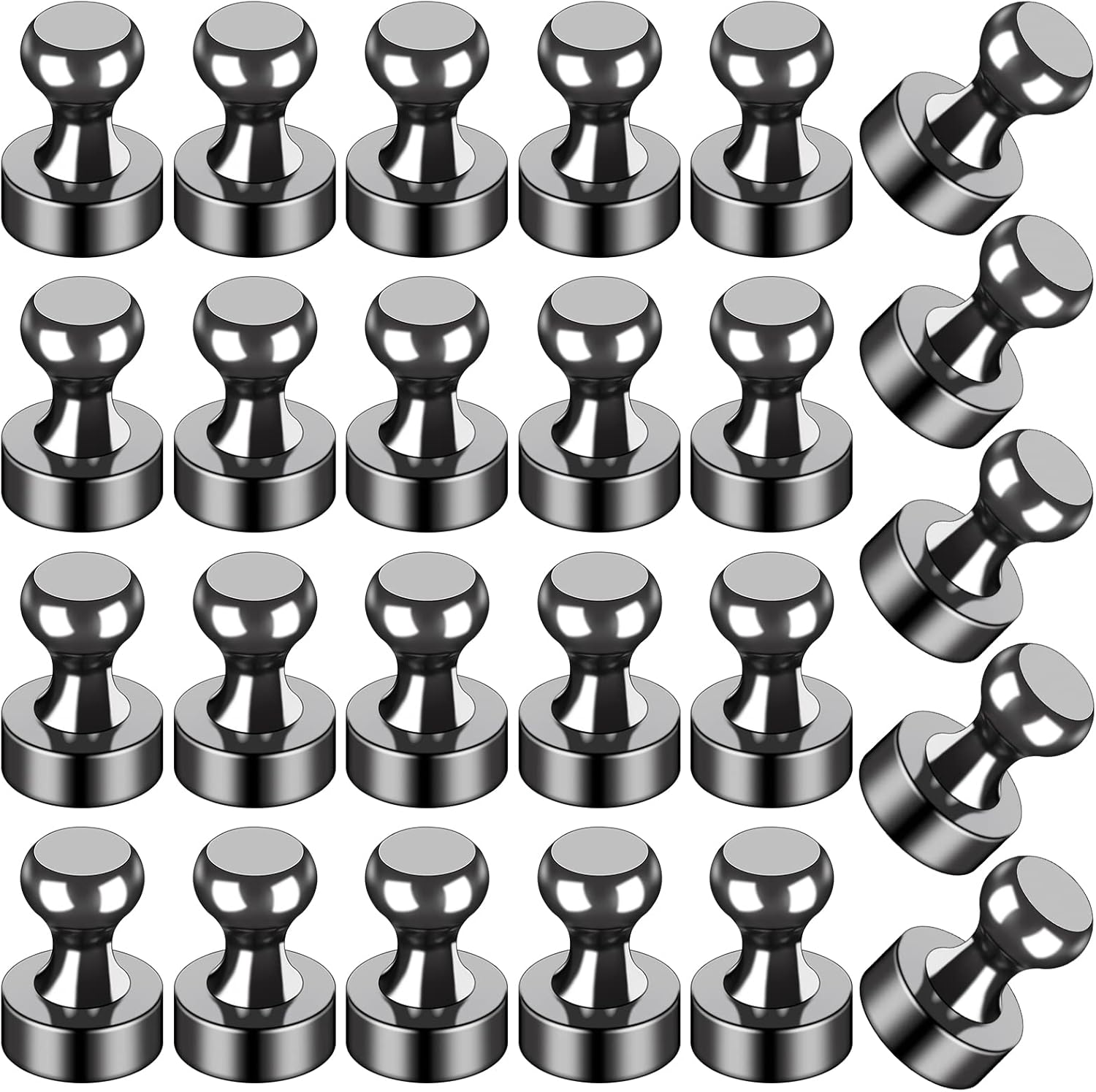 LOVIMAG Strong Refrigerator Magnets, 25 Pcs Black Push Pin Magnets, Perfect for Fridge, Office, Classroom LOVIMAG Strong Refrigerator Magnets, 25 Pcs Black Push Pin Magnets, Perfect for Fridge, Office, Classroom