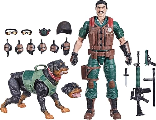 G.I. Joe Classified Series #113, Mutt & Junkyard, Figura de acción coleccionable de 6 pulgadas y mascota con 16 accesorios