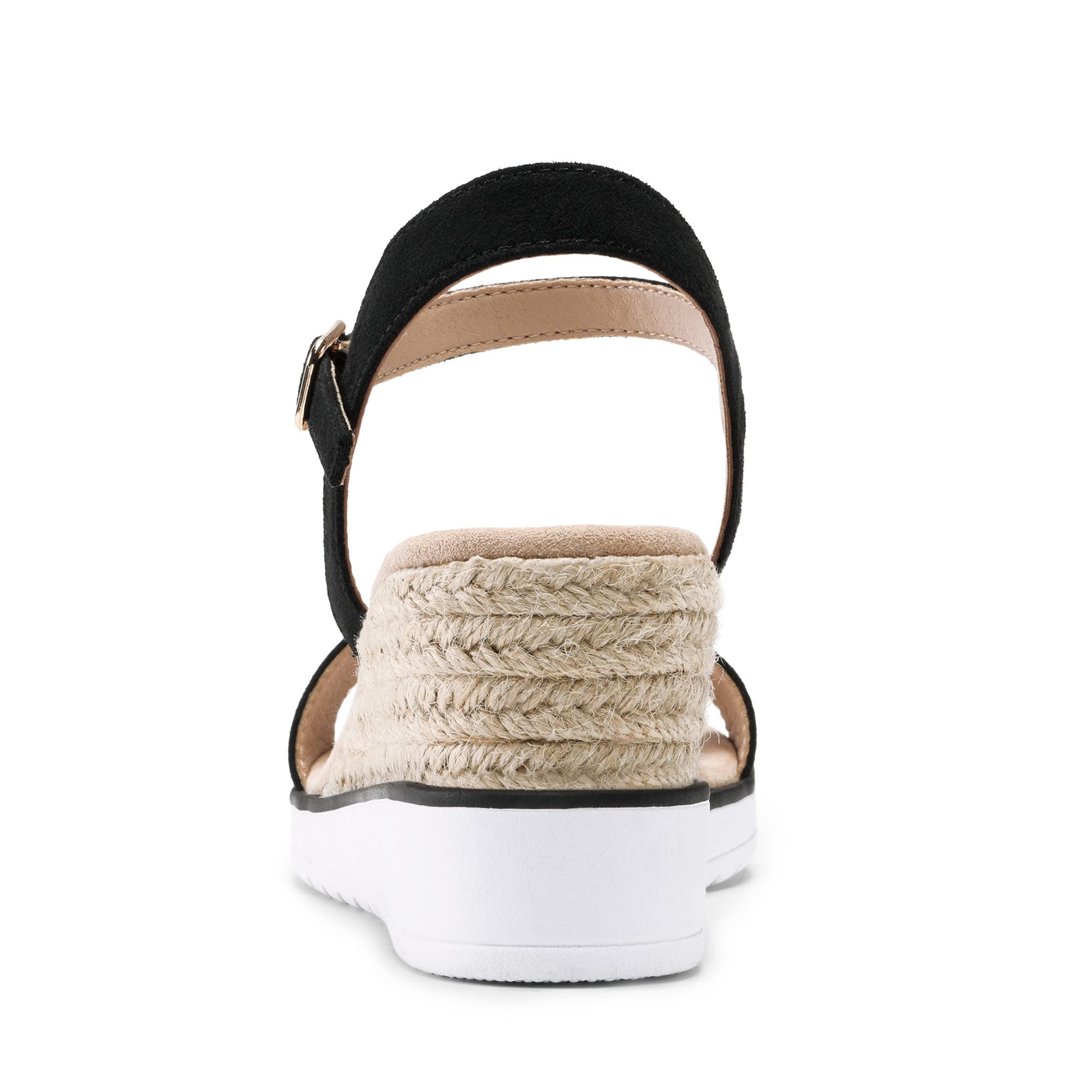 DREAM PAIRS Sandales Femme Été Compensées Espadrilles Plateforme Confortables Bride Cheville Boucle Ajustable Chaussures Été Femme Plage Vacances Élégantes