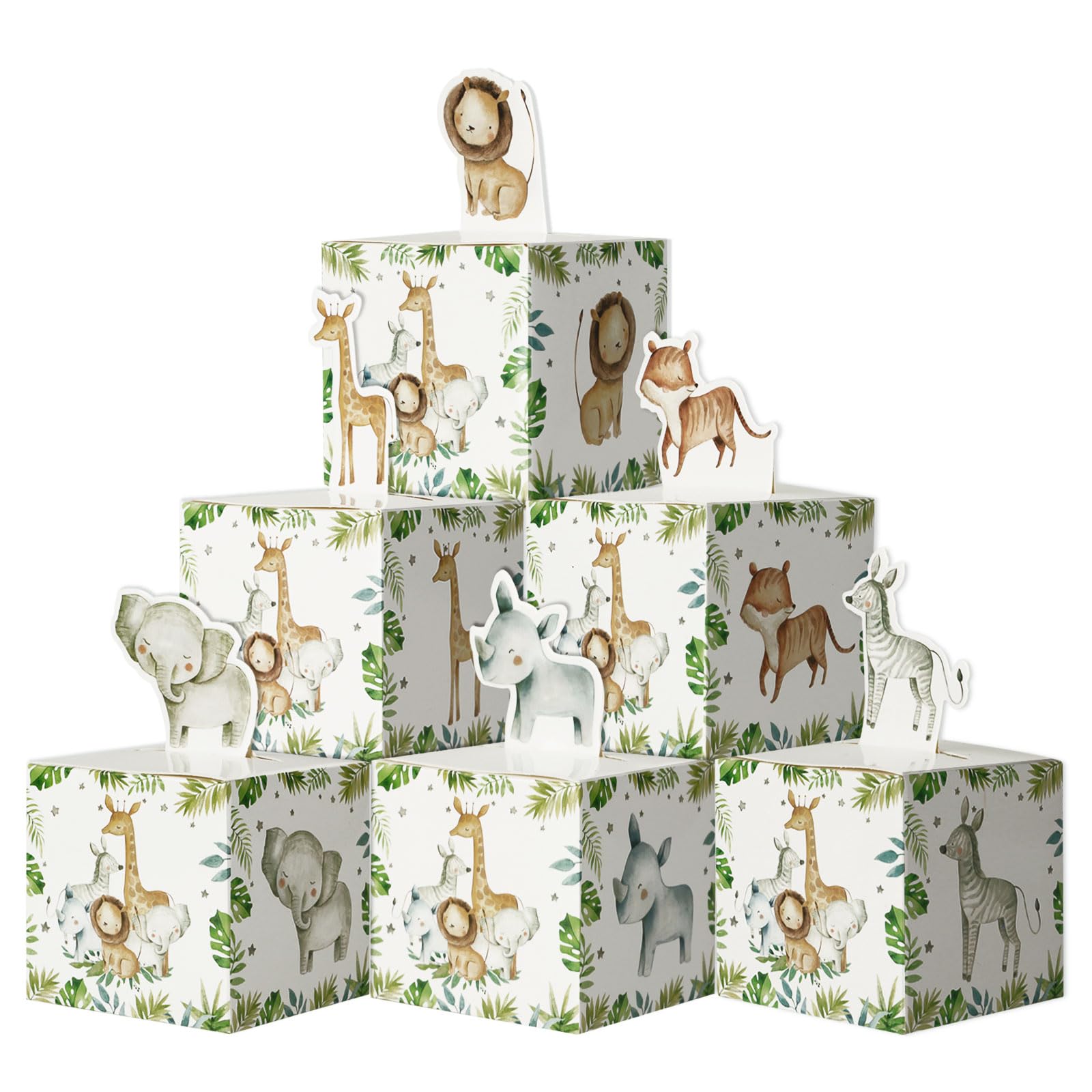Scatoline Portaconfetti Animali Giungla - 24 Bomboniere Per Feste Battesimo E Compleanno Bambini - Foto 4