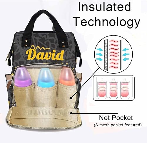 Miniatura 9 de Artsadd Mochila bordada con nombre personalizado, mochila personalizada para bebés, niñas y niños, bolsas de lactancia multifuncionales