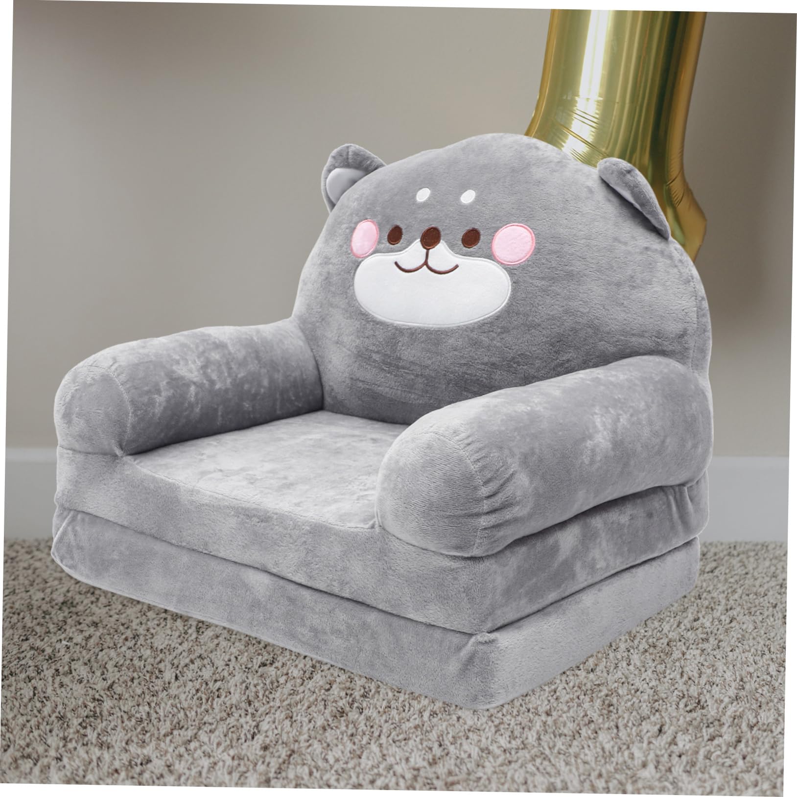 OUNONA Elephant Shape Seat Plush Sofa Chair for Nursery and Playroom Creative Folding Design Material for Young