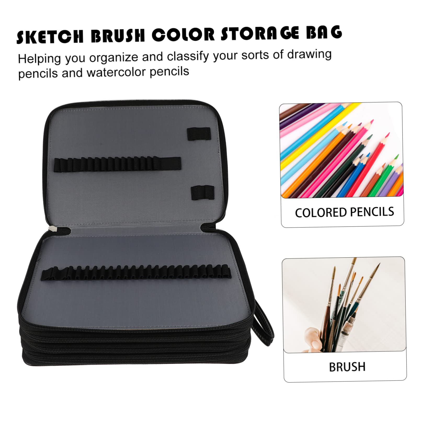 Astuccio Portatile Per Matite Artistico Borsa Fessure Elastiche Per Penne e Matite Design Per Studenti e Artisti
