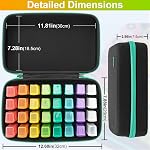 Monthly Pill Organizer 2 Times a Day,Month Pill Box Organizer with 32 Daily Compartments,30 Days Pill Holder with Hard Travel Case Pill Case Vitamins Case+Portable 7-Day Travel Medicine Organizing Bag