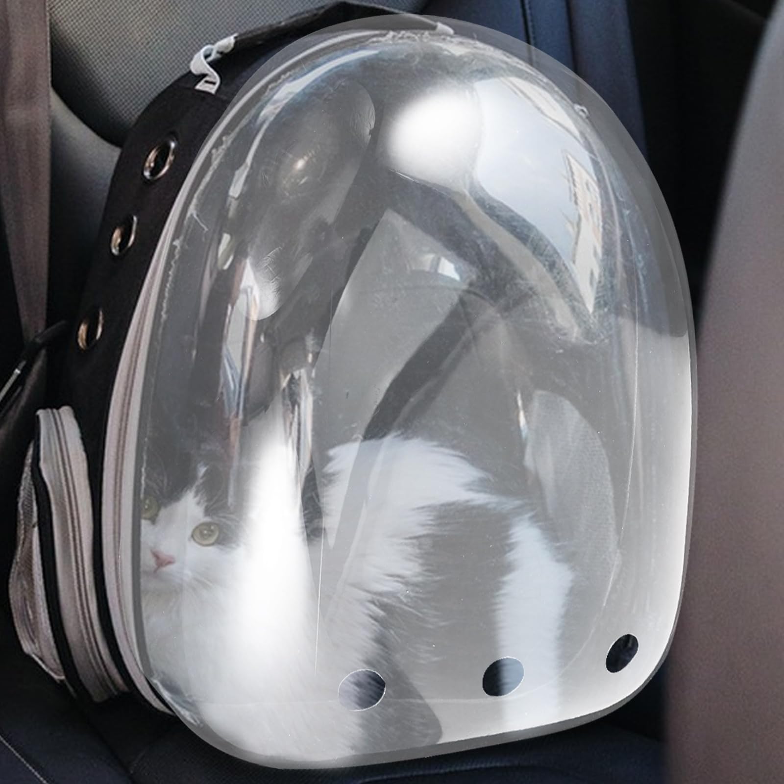INOOMP Mochila Transparente con ventilación para Gatos, con Burbujas y diseño de Astronauta, para Transportar a Gatitos y Cachorros pequeños.
