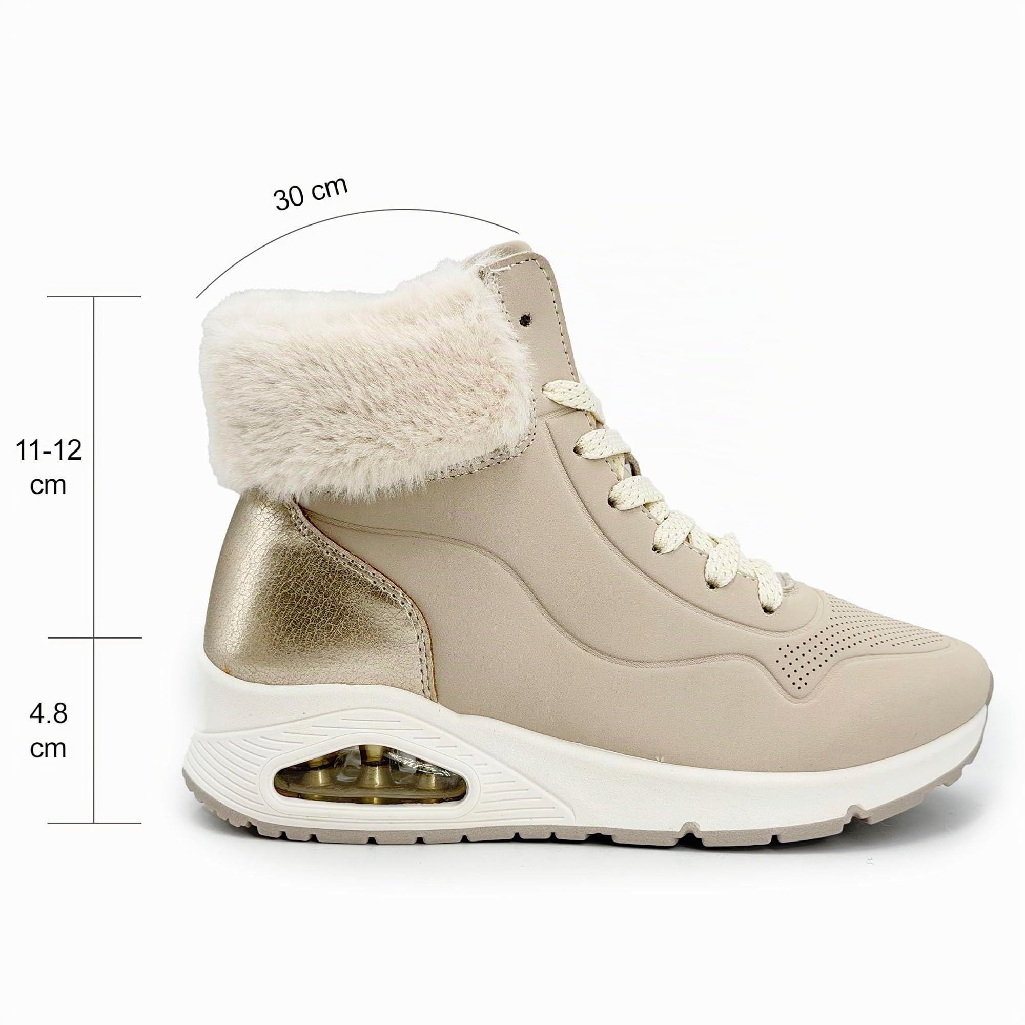 JOMIX Stivaletti Donna Invernali Imbottiti Stivali con Pelliccia Scarpe Sportive Calde Antiscivolo con Cerniera Sneakers Alte Casual
