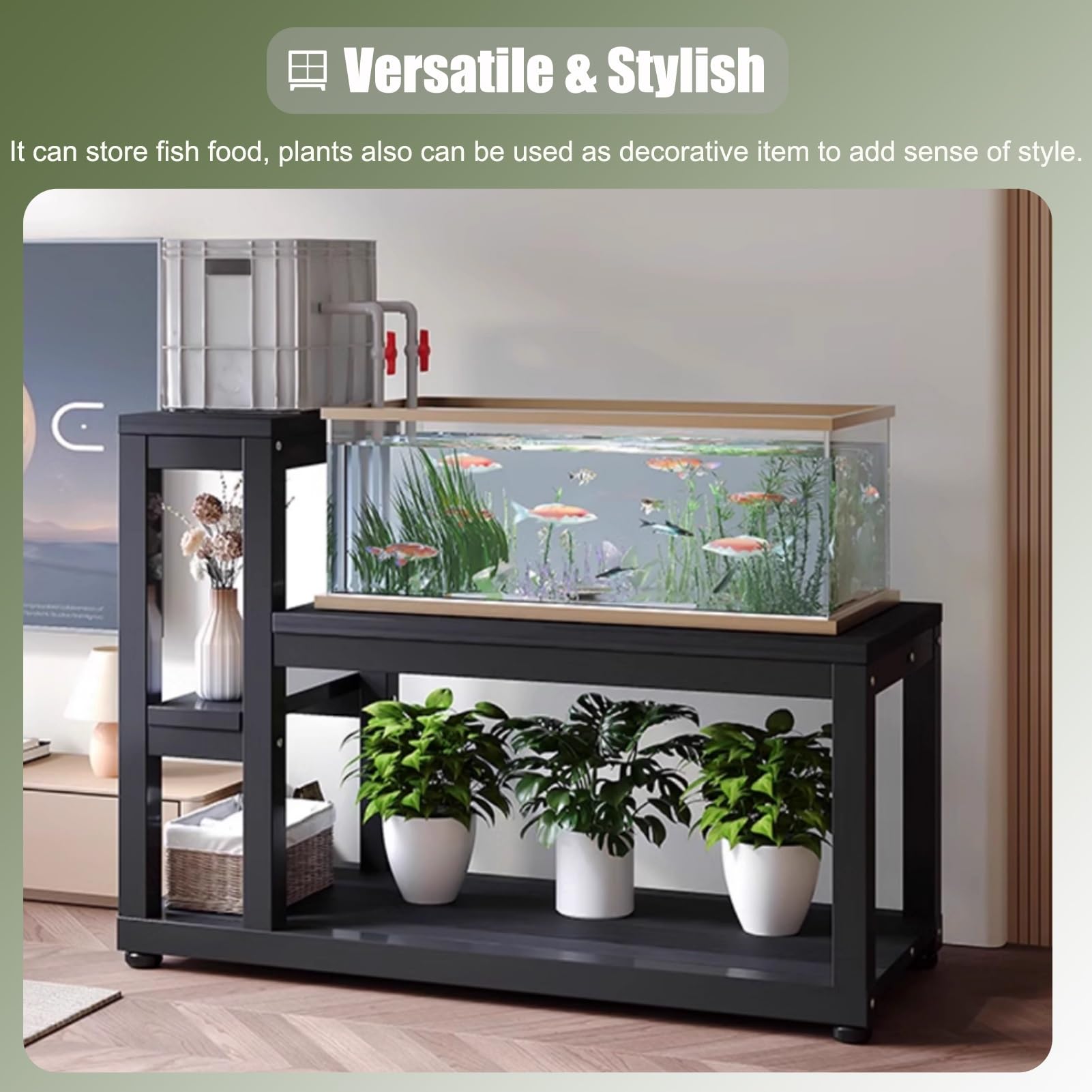 Ciężki stalowy stojak do akwarium do domu, trwały stojak ekspozycyjny na duże zbiorniki na ryby, antypoślizgowa półka terrarium do salonu