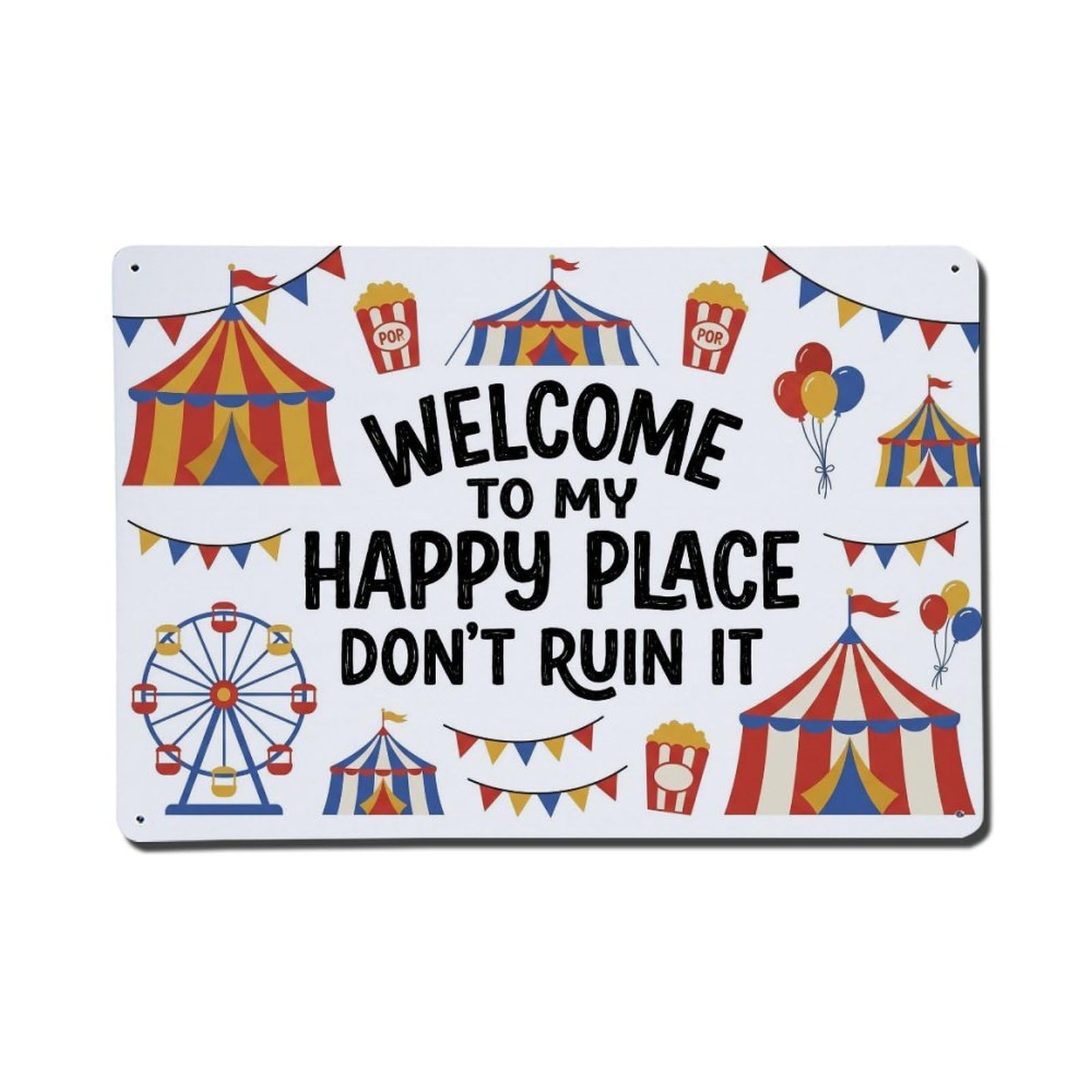 Carnival Festive Playroom Humor Metal Tin Sign Plaque Wall Decor for Cafe, Club Bar, Office, Home Garden Metal Poster 8x12Inch