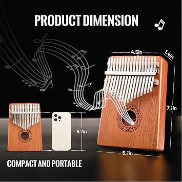 CAHAYA Kalimba Thumb Piano Portable 17Keys Finger Marimba Wood Instrument