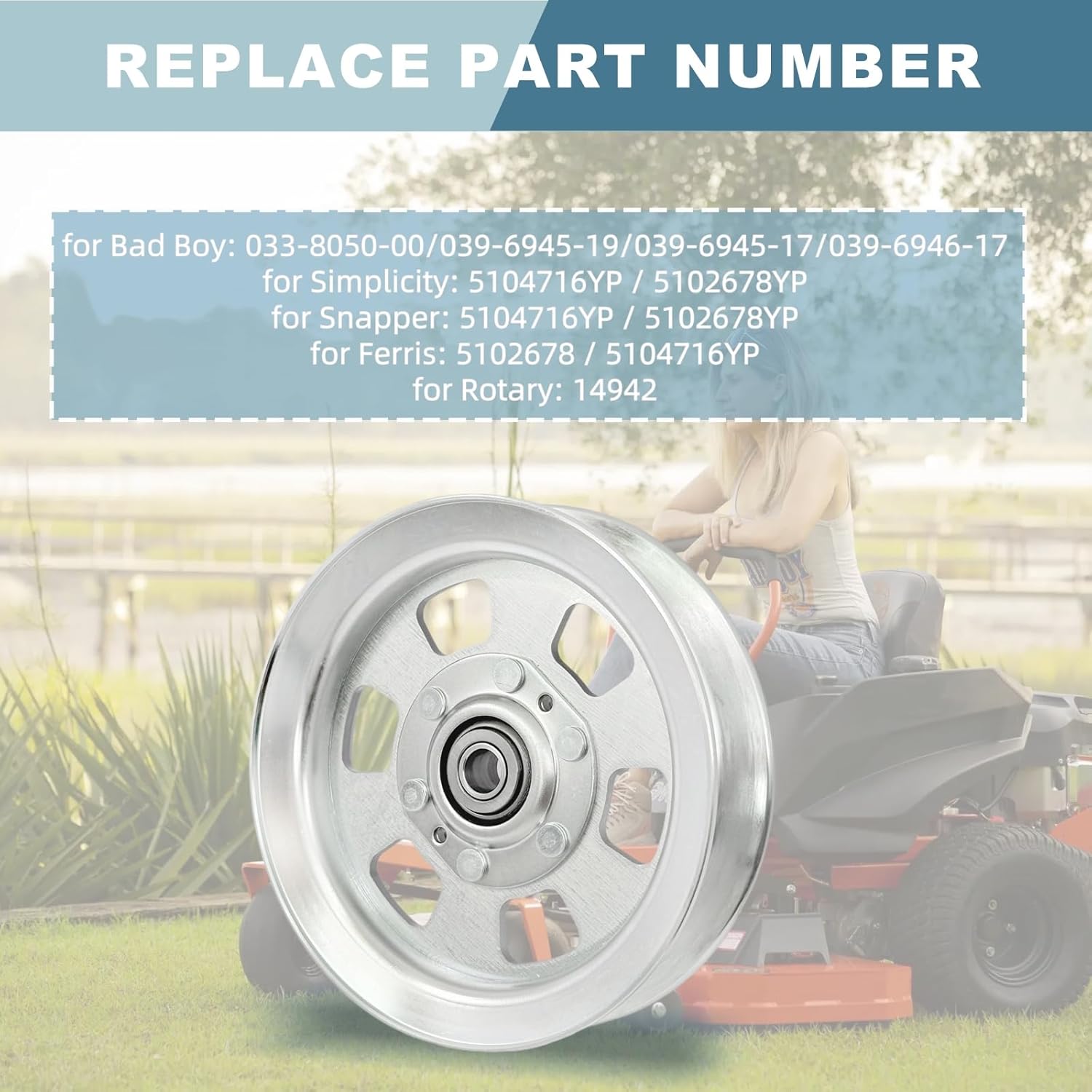 033-8050-00 Deck Idler Pulley Compatible with Bad Boy 039-6945-19 039-6945-17 039-6946-17 (2 PC)