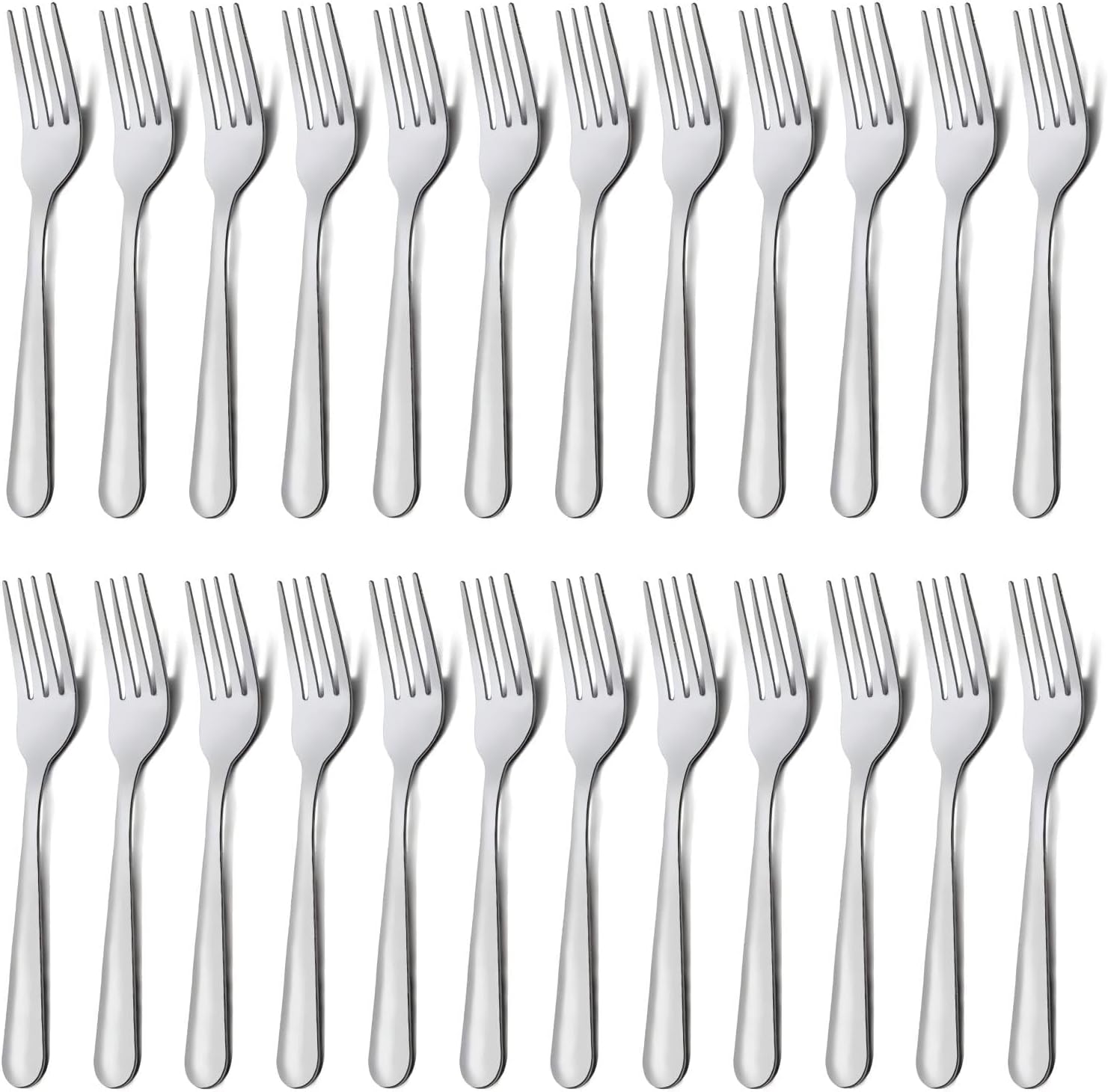 Unokit 24-Piece Stainless Steel Dinner Forks Silverware - 7.1 Inch Silver Dinner Forks Set of 24, Forks Set, Flatware Forks for Home, Kitchen or Restaurant, Mirror Polished, Dishwasher Safe