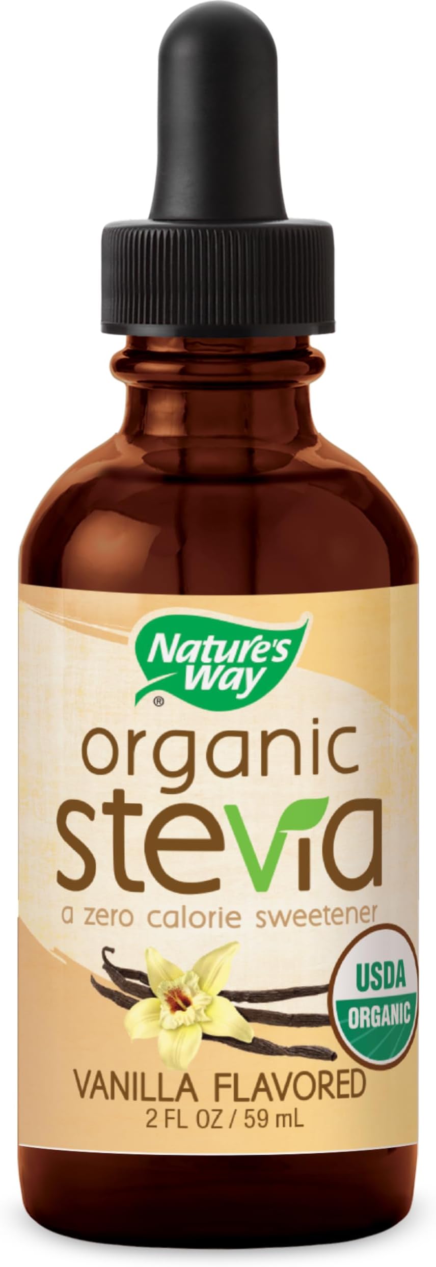 Nature's Way Organic Stevia Vanilla, Organic Zero Calorie Sweetener, 2 oz
