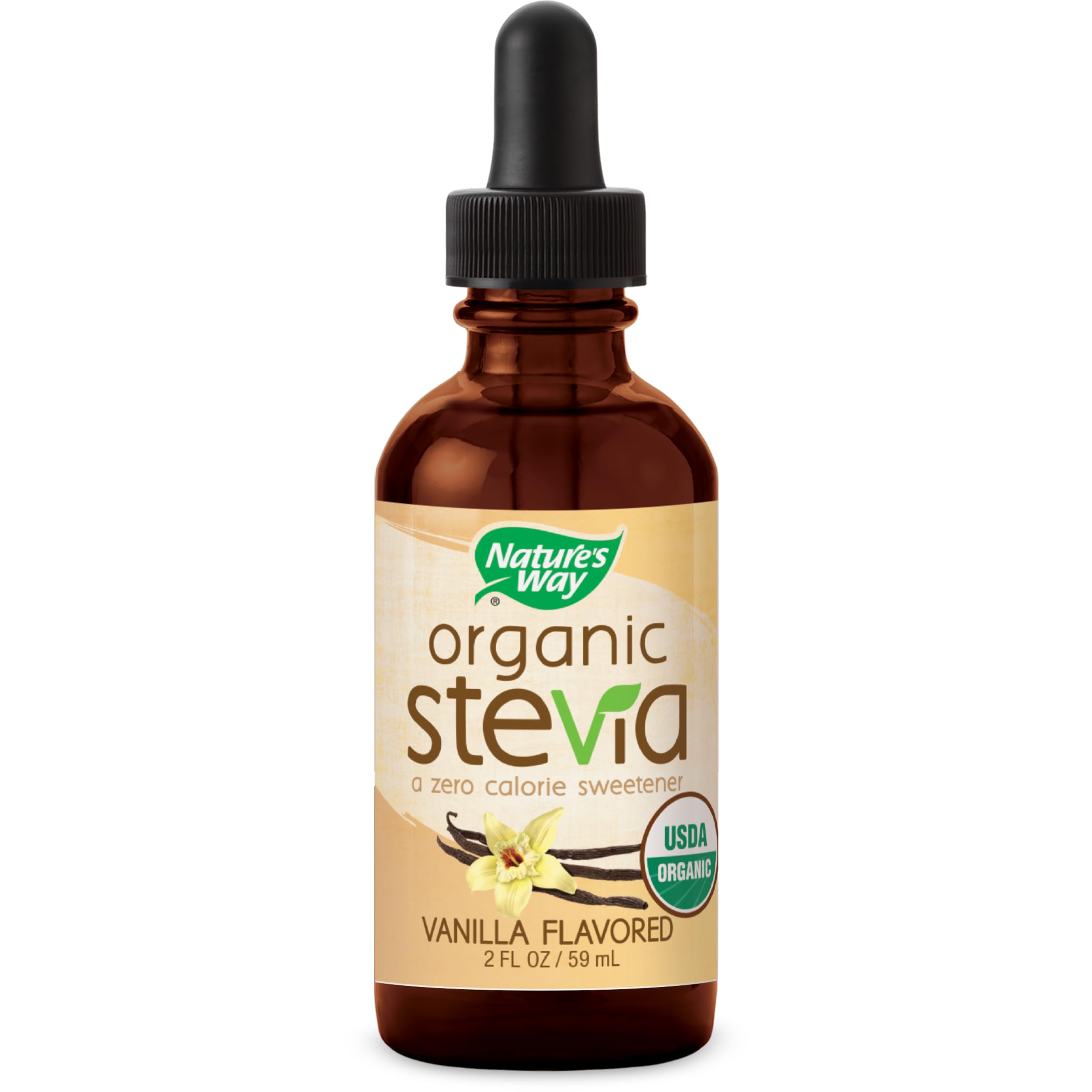 Nature's Way Organic Stevia Vanilla, Organic Zero Calorie Sweetener, 2 oz