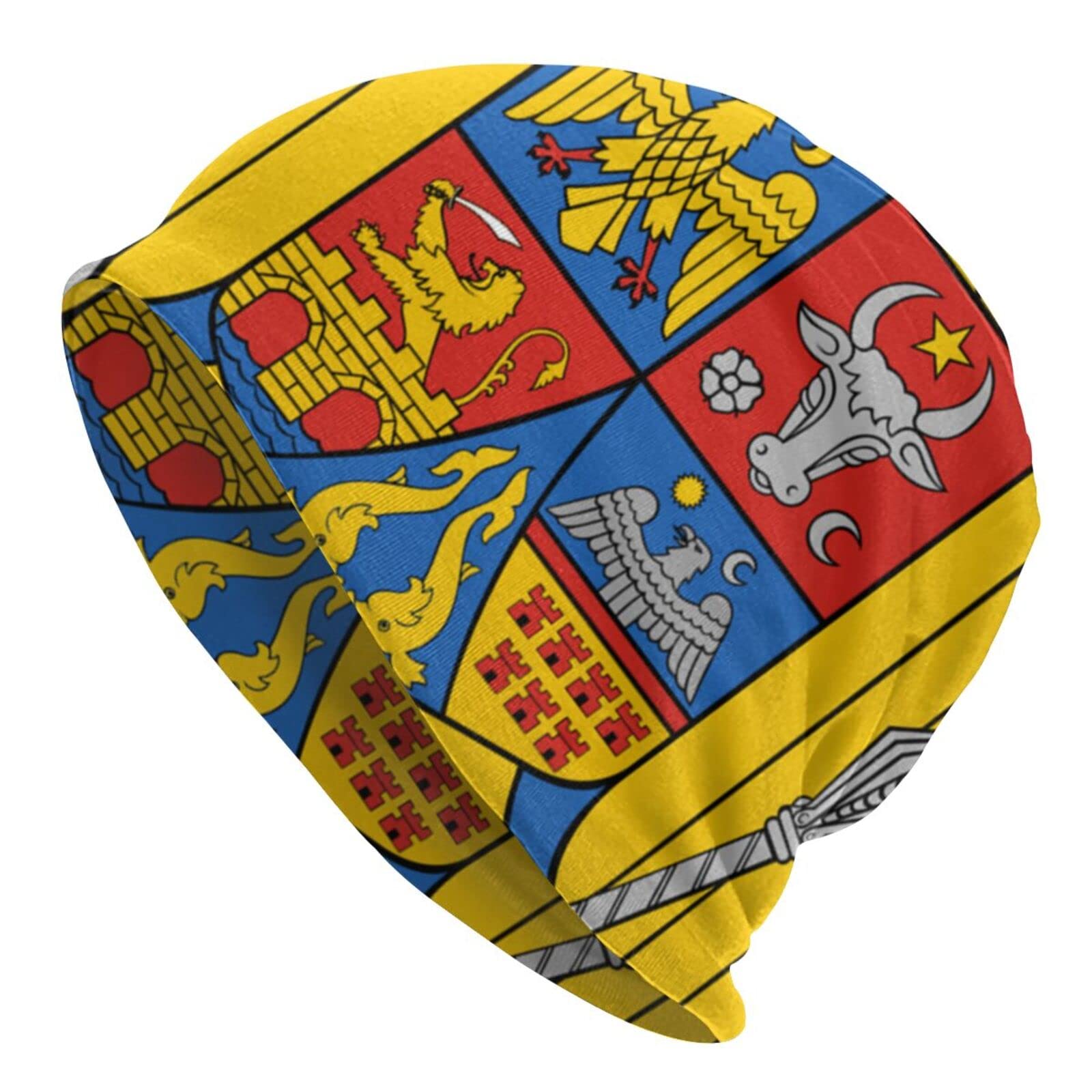 Djngn Unisex As Pic National Emblem Of Romania Beanie Hats Skull Cap Adult Knit Hat Soft Balaclava Baggy Hat Outdoor For Mens Womens
