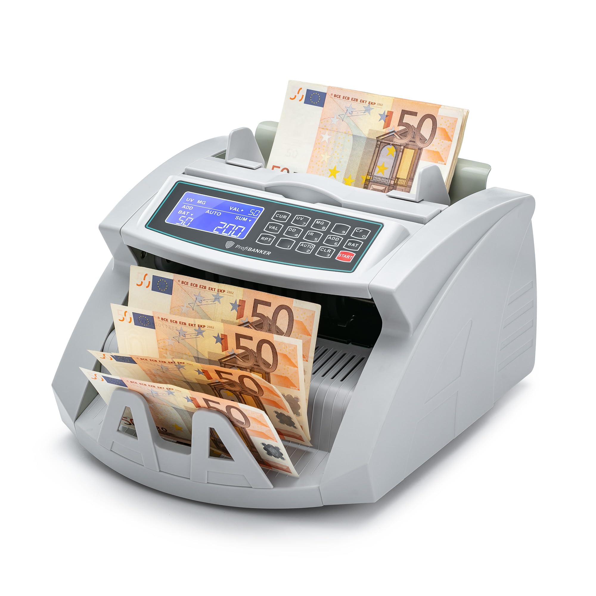 2550 banconote per offrire conteggio dei biglietti e totalizzazione dei valori - Contatore biglietti con rilevamento banconote false su MG-UV-IR