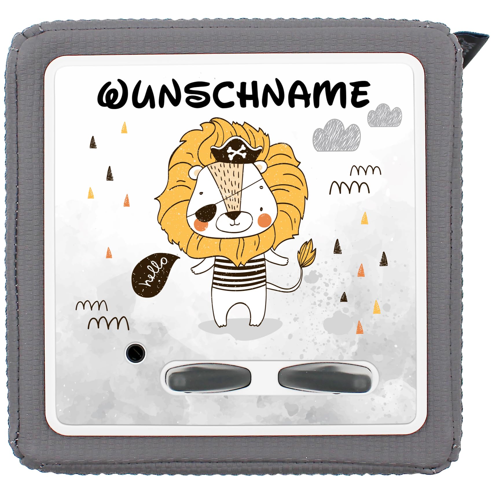 yabaduu Protective Film Cover for Toniebox with Name Personalised Perfect Fit Self-Adhesive Child-Friendly Film for Children Toys Y031 (No. 5 Lion, with Desired Name) โ image 1