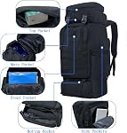 80L Camping Hiking Backpack, Military Tactical Backpack Molle Rucksack, Extra Large Hiking Backpack, Water Resistant Hiking Daypack, Outdoor Sports Backpack, Adjustable Sport Bags (Black)