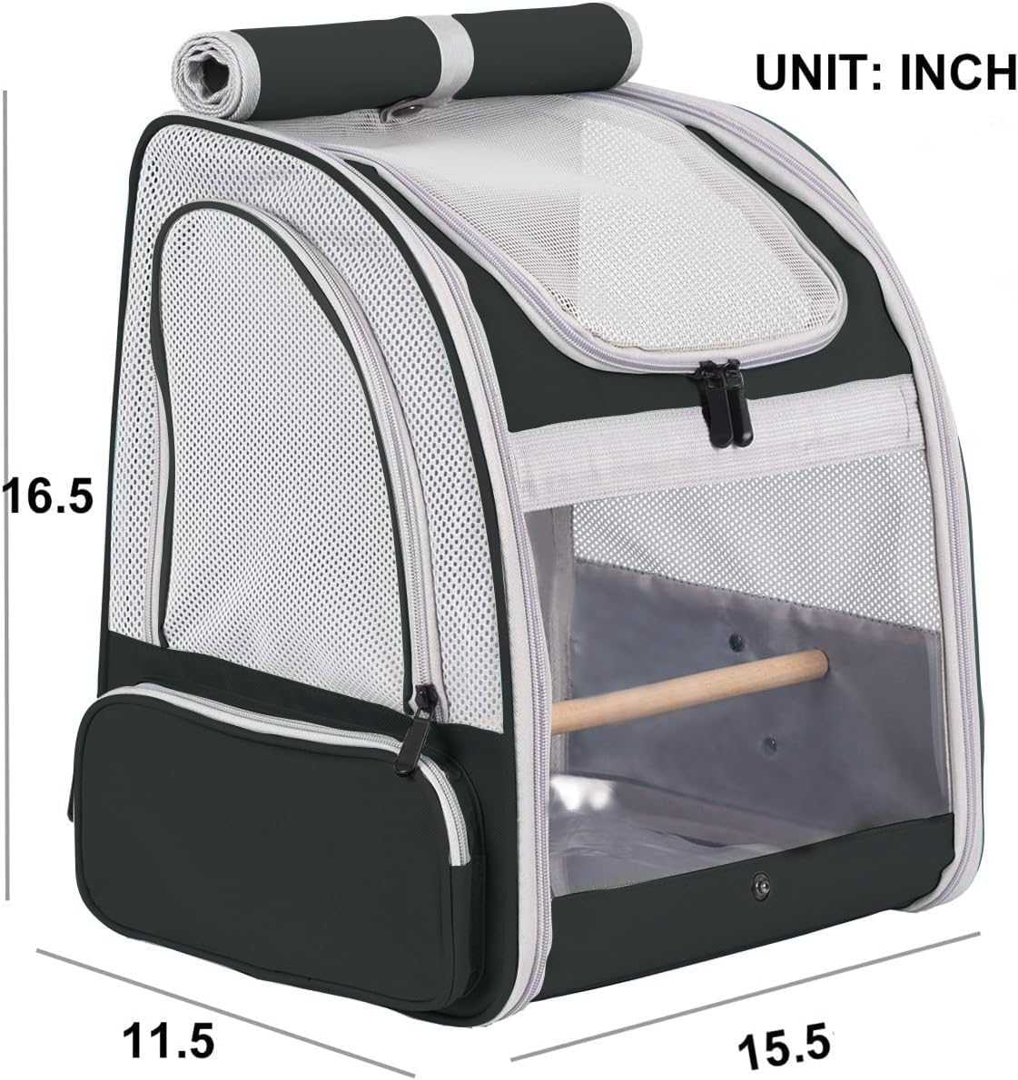 Mochila transportadora para pájaros con soporte para pájaros, mochila de viaje para senderismo, mochila de pájaro verde aprobada por aerolíneas