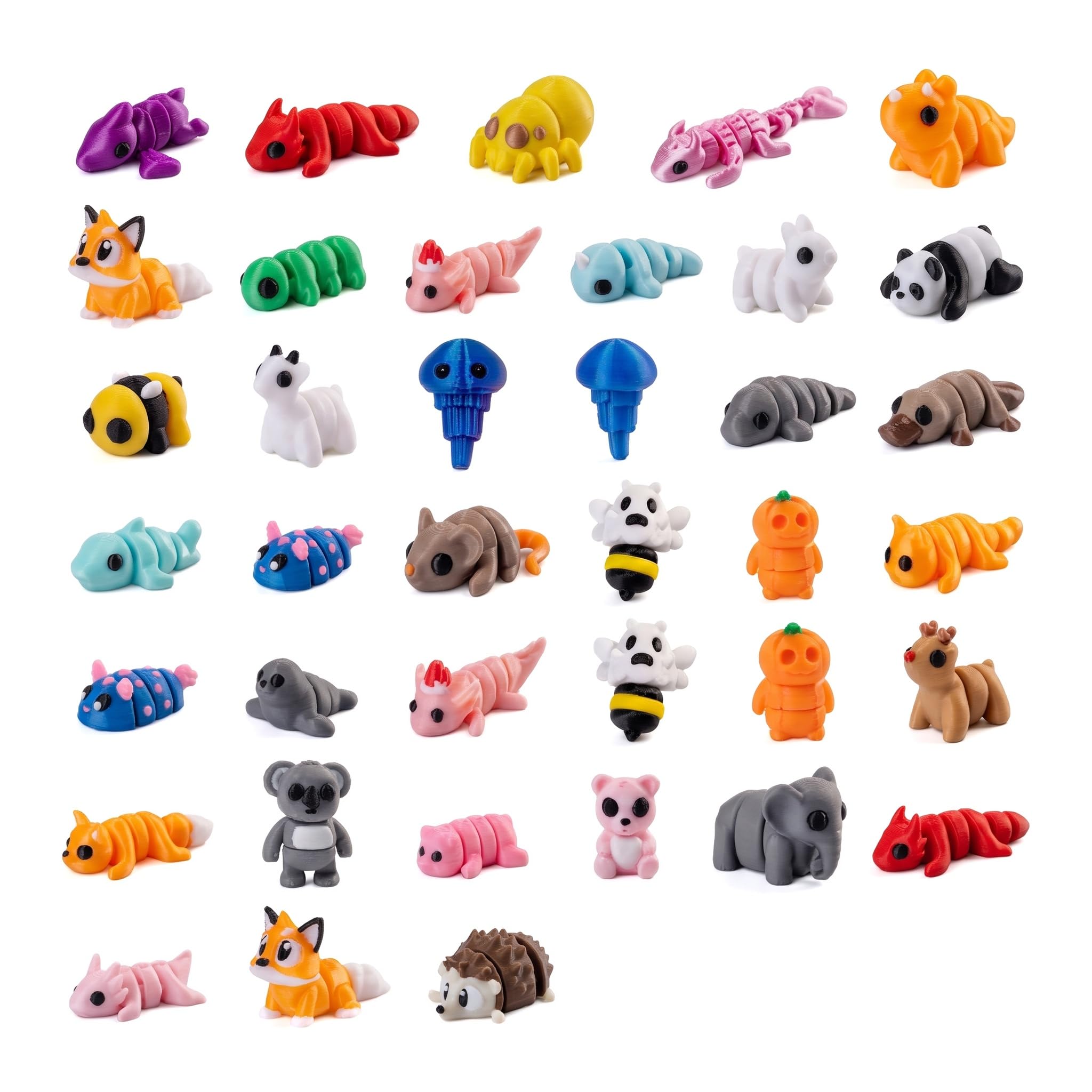 33PCS 3D Printed Animals, Movable Joint Fidget 3d Printed Fidget Toy