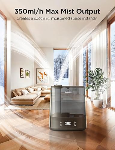 Miniatura 8 de GoveeLife Humidificadores inteligentes para dormitorio, llenado superior de niebla fría de 6 litros para habitación grande, sensor de humedad, modo