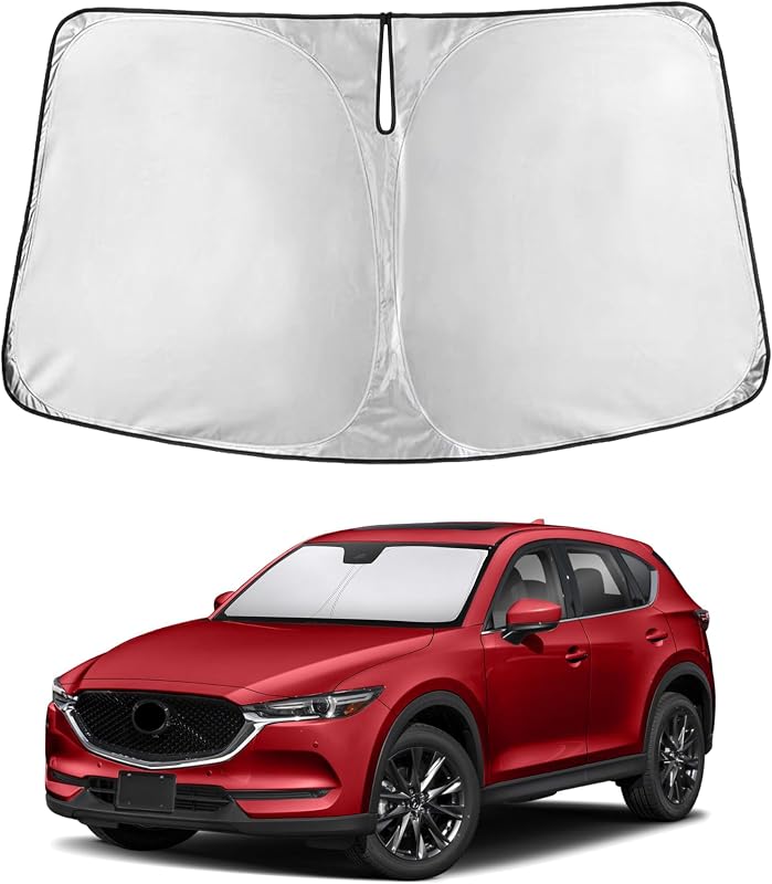 EcoNour Windshield Sunshade Compatible for Mazda CX-5 2017-2024 2025 2026 | Sun Visor for Front Windshield & Window Sun Shade Cover, UV Heat Blocker & Protector, Car Accessories