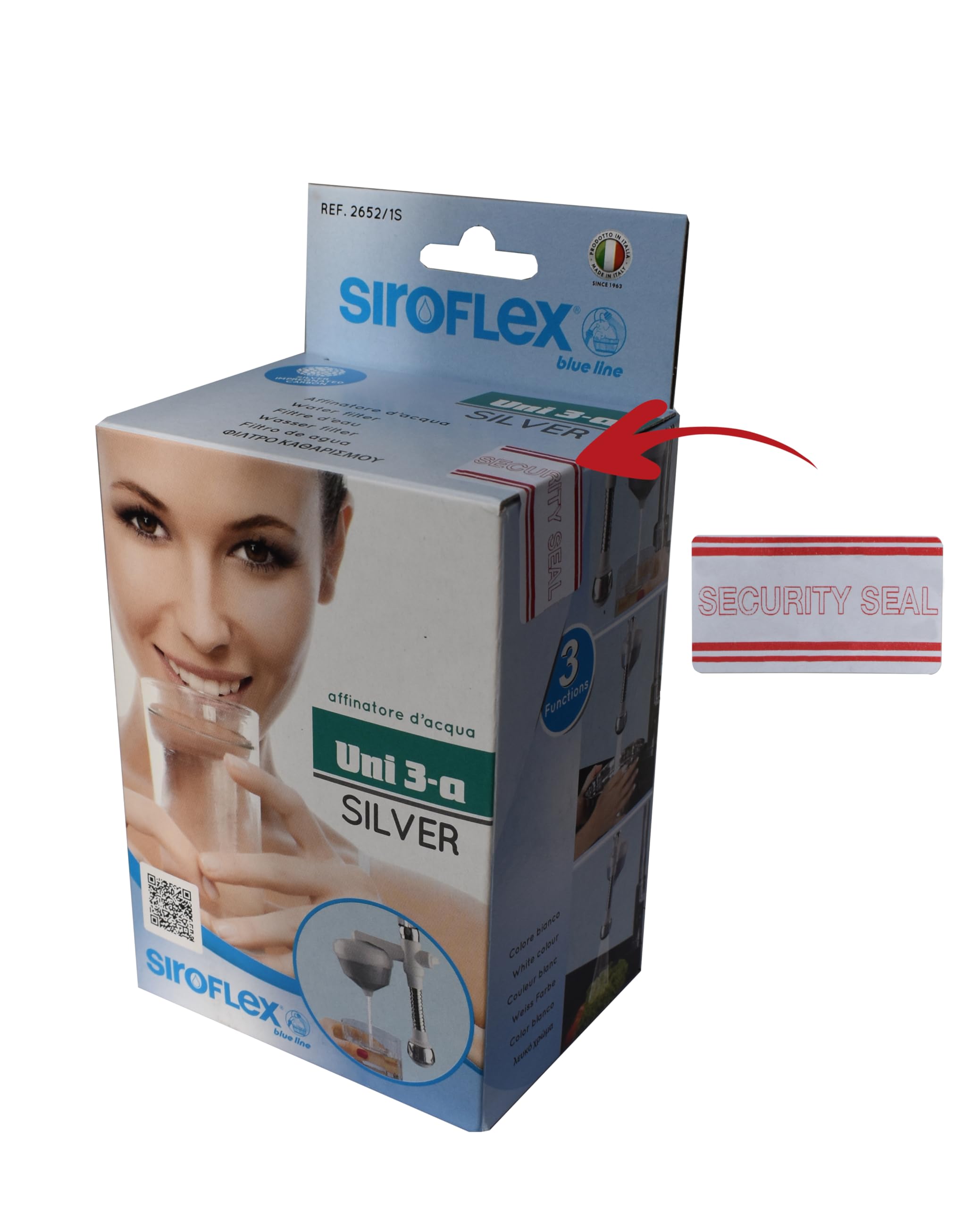 Siroflex 2652/1S UNI 3-A Silver Purificateur d'Eau Domestique Made in Italy avec brise jet flexible