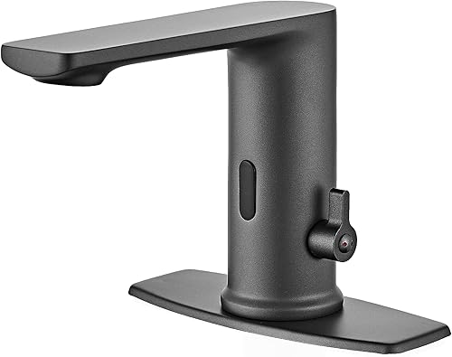 Grifo de baño sin contacto con sensor de movimiento automático grifo con cubierta de orificio placa de cubierta de mano libre Robinet gris humo Grifo de baño sin contacto con sensor de movimiento automático grifo con cubierta de orificio placa de cubierta de mano libre Robinet gris humo