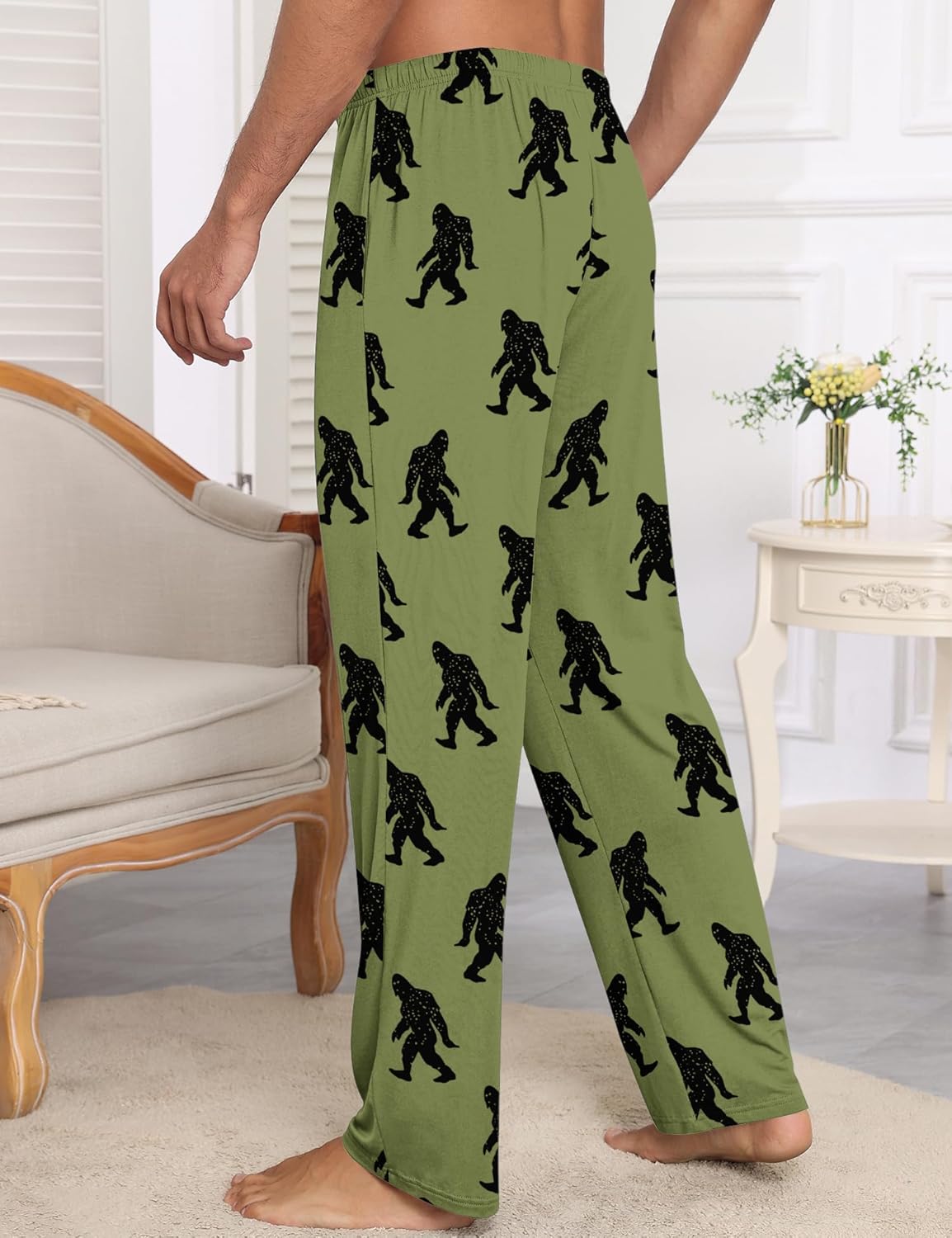 SWOMOG Mens Modal Pajama Pants Soft Lounge Pants Sleep Pj Bottoms with Button Fly & Drawstring & Pockets - Image 5