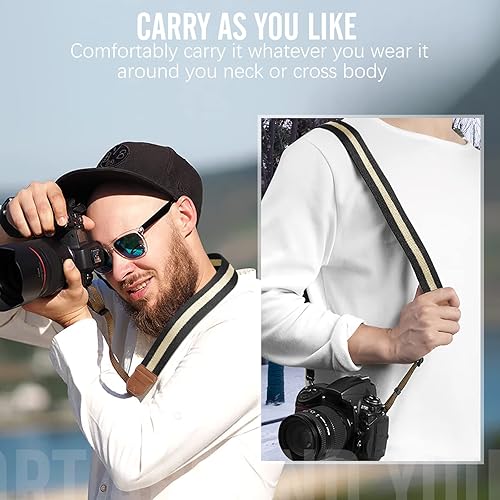 Miniatura 13 de MoKo Correa para cámara, correa tejida de lona de algodón retro, correa universal para el hombro para todas las cámaras DSLR/SLR Canon/Sony/Nikon