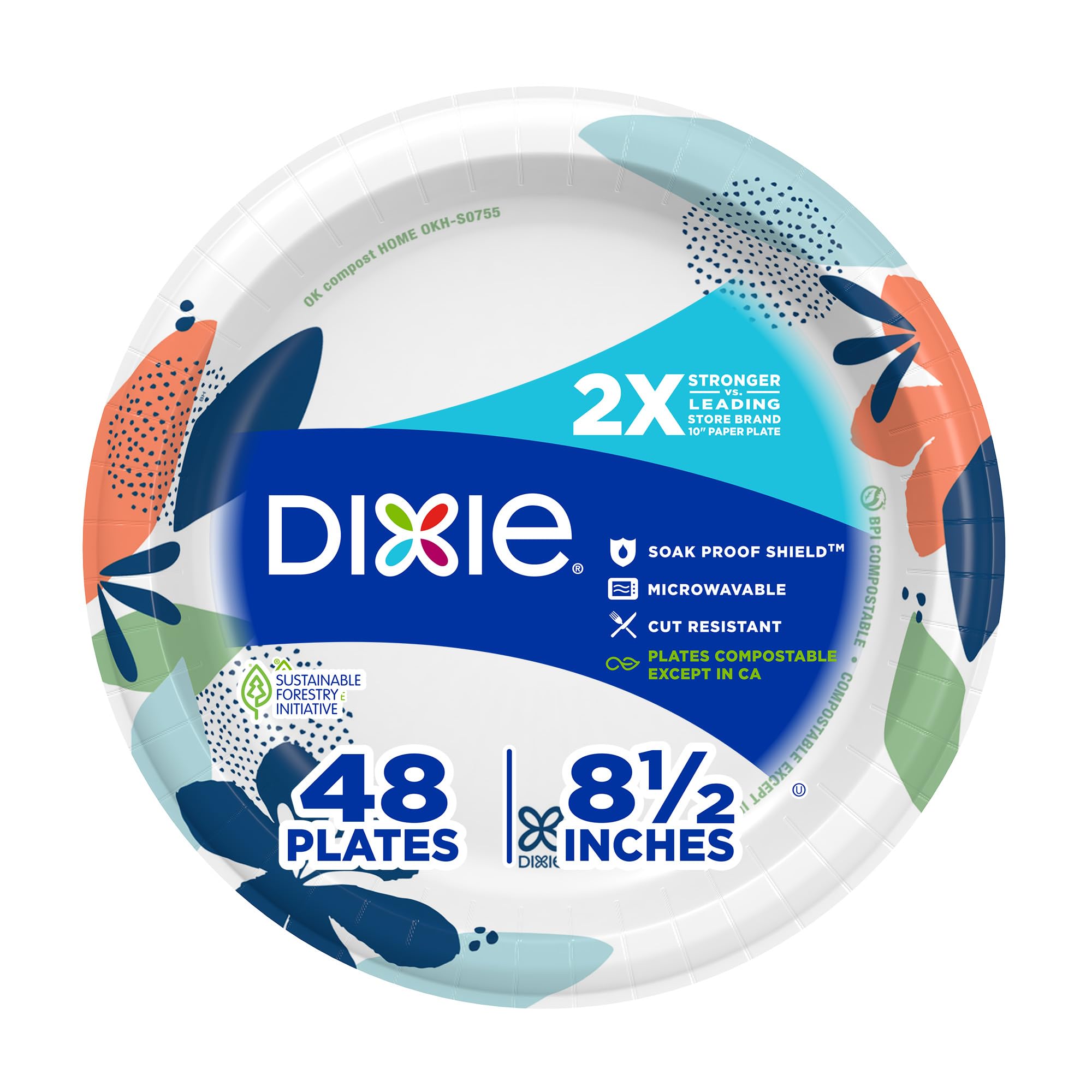 Dixie 8.5 Inch Paper Plates, 48 Count