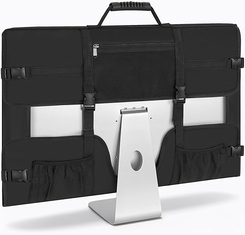 Miniatura 9 de Monitor Carrying Case, Travel Case for 24'' LCD Screens and Monitors Protective Bag Monitor Dust Cover with Carry Handle & Adjustable Shoulder Strap