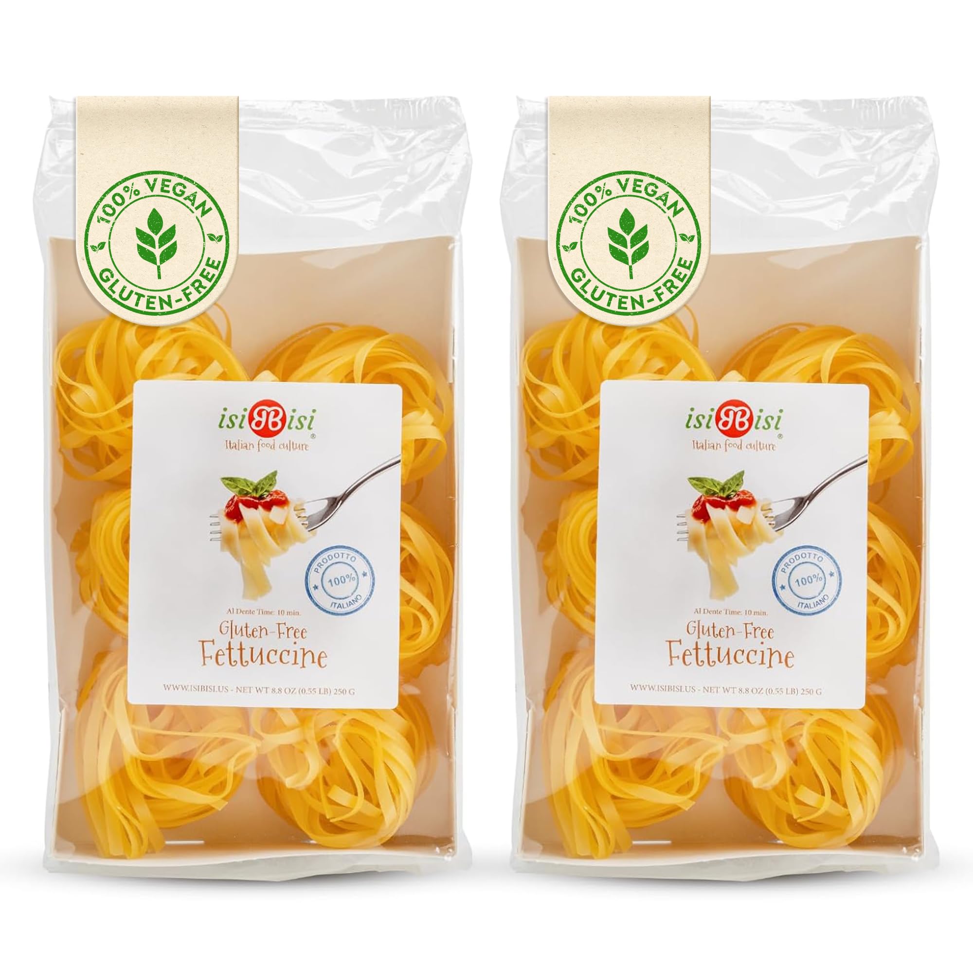 isiBisi Gluten-Free Fettuccine Nest Pasta, 2-Pack (8.8 oz.)