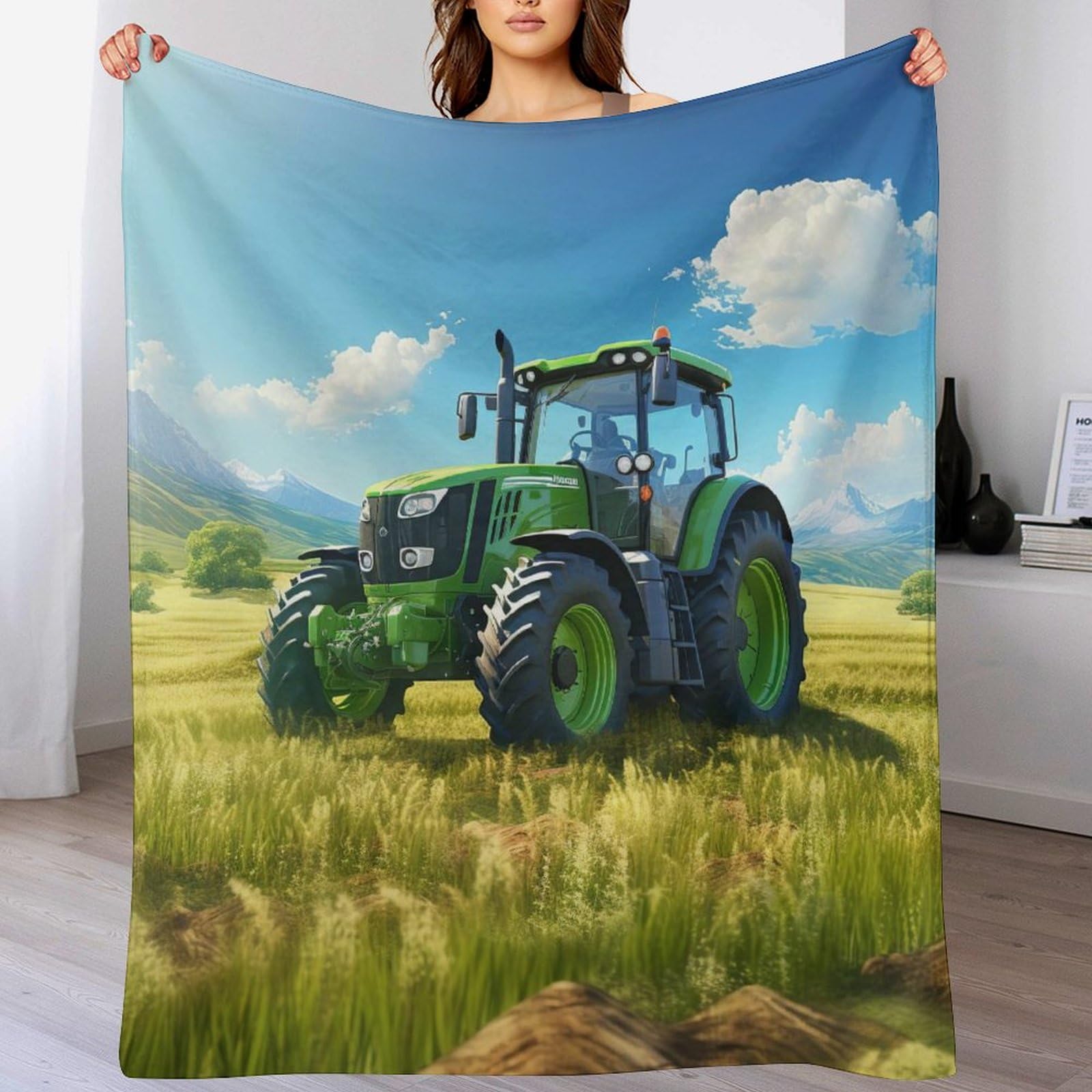 Couverture tracteur plaid flanelle pour des soirées cocooning au salon
