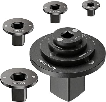 Low Profile Impact Socket Adapter Set Drive Ratchet Adapter Set Impact Adapter Set 1" to 3/4", 3/4" to 1/2", 1/2" to 3/8",and 3/8" to 1/4", for Automotive & DIY Tools