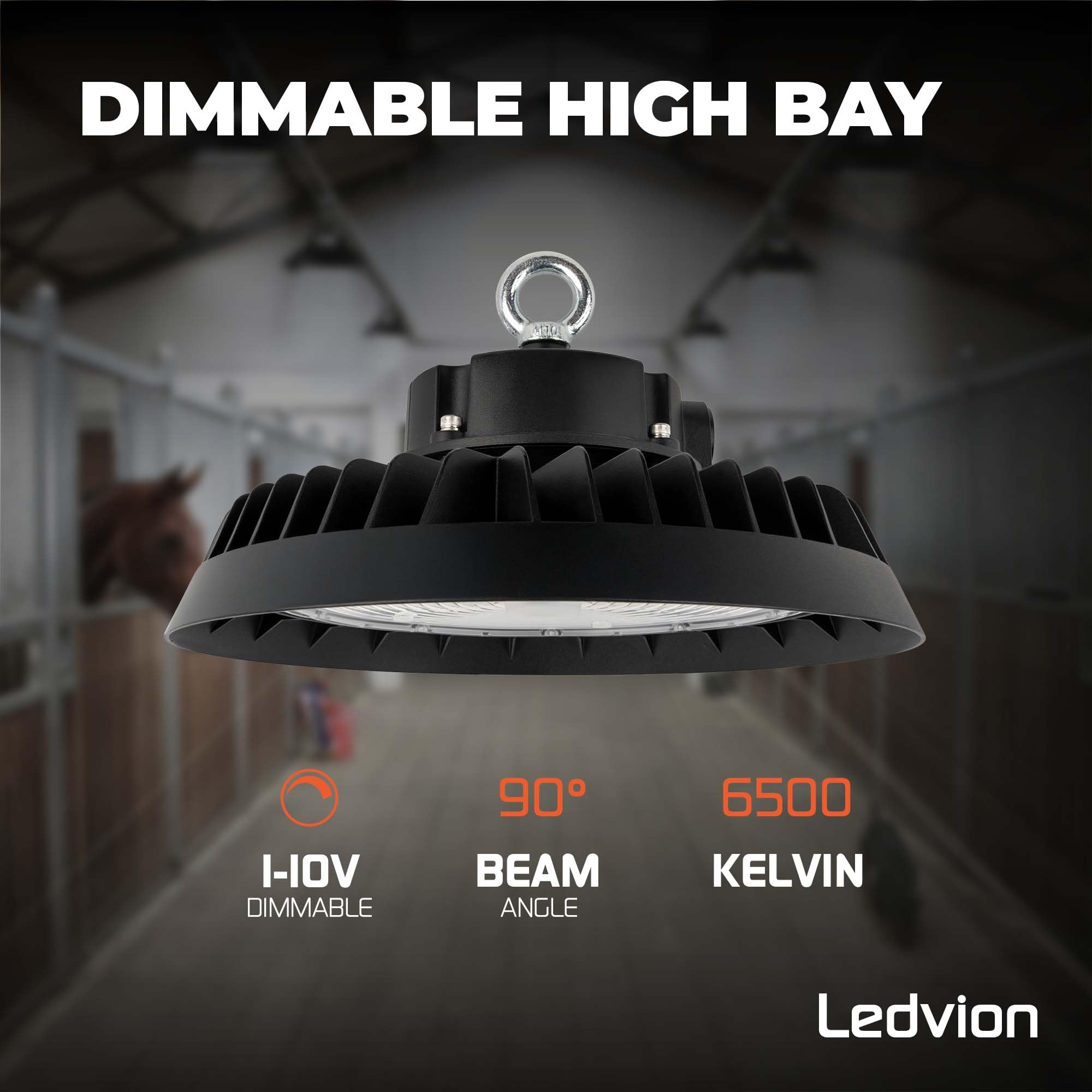 Ledvion - LED High Bay 200W ściemniana, Power Switch, 6500K, 185lm/W, IP65
