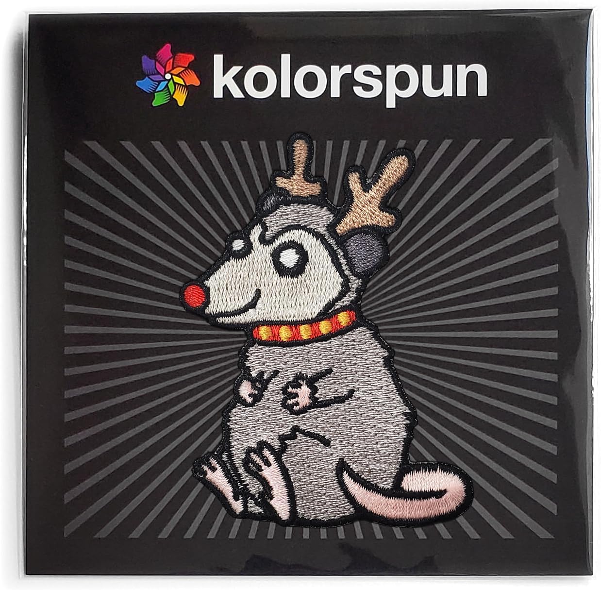 Kolorspun Small Christmas Possum Patch - Hook and Loop Tactical Morale Patch image 5