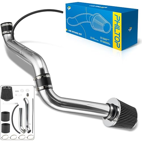 PHILTOP 2.75“ Cold Air Intake Kit System Compatible with Accord 1994 1995 1996 1997 1998 1999 2000 2001 2002 2.2L/2.3L L4, High Performance, Black