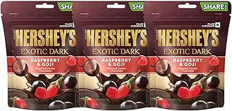 Exotic Dark Raspberry & Goji Flavor|Exotic Dark Cocoa Rich Chocolates 100Gram - Pack Of 3