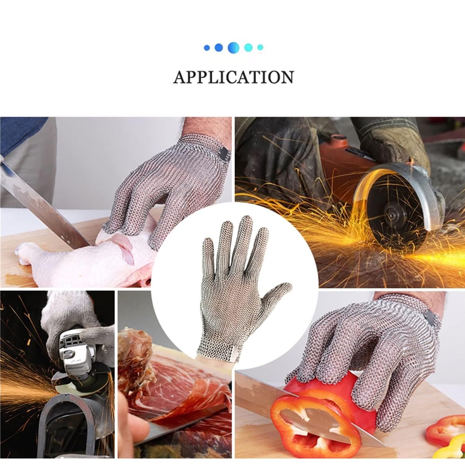 Guantes De Acero Inoxidable De Malla Prueba De Corte Resistente A Las Puñaladas, Guantes Anticorte, Guantes Barbacoa Guantes De Seguridad para Cortar El Trabajo De Corte
