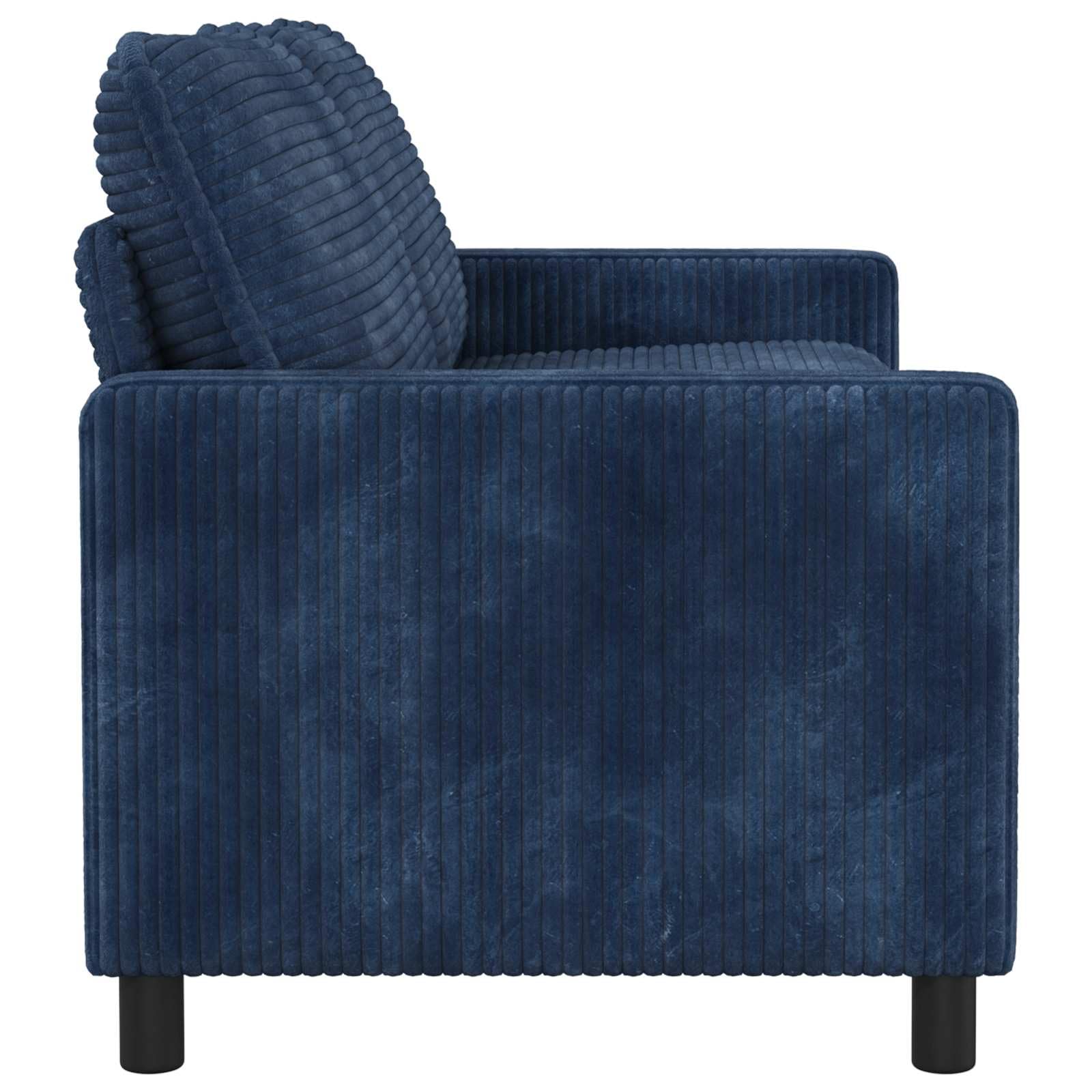 Sofa granatowa z poliestru z metalową ramą, 156 x 81 x 87,5 cm, dwuosobowa kanapa ze zdejmowanymi poszewkami na poduszki, nowoczesny design do salonu i biura