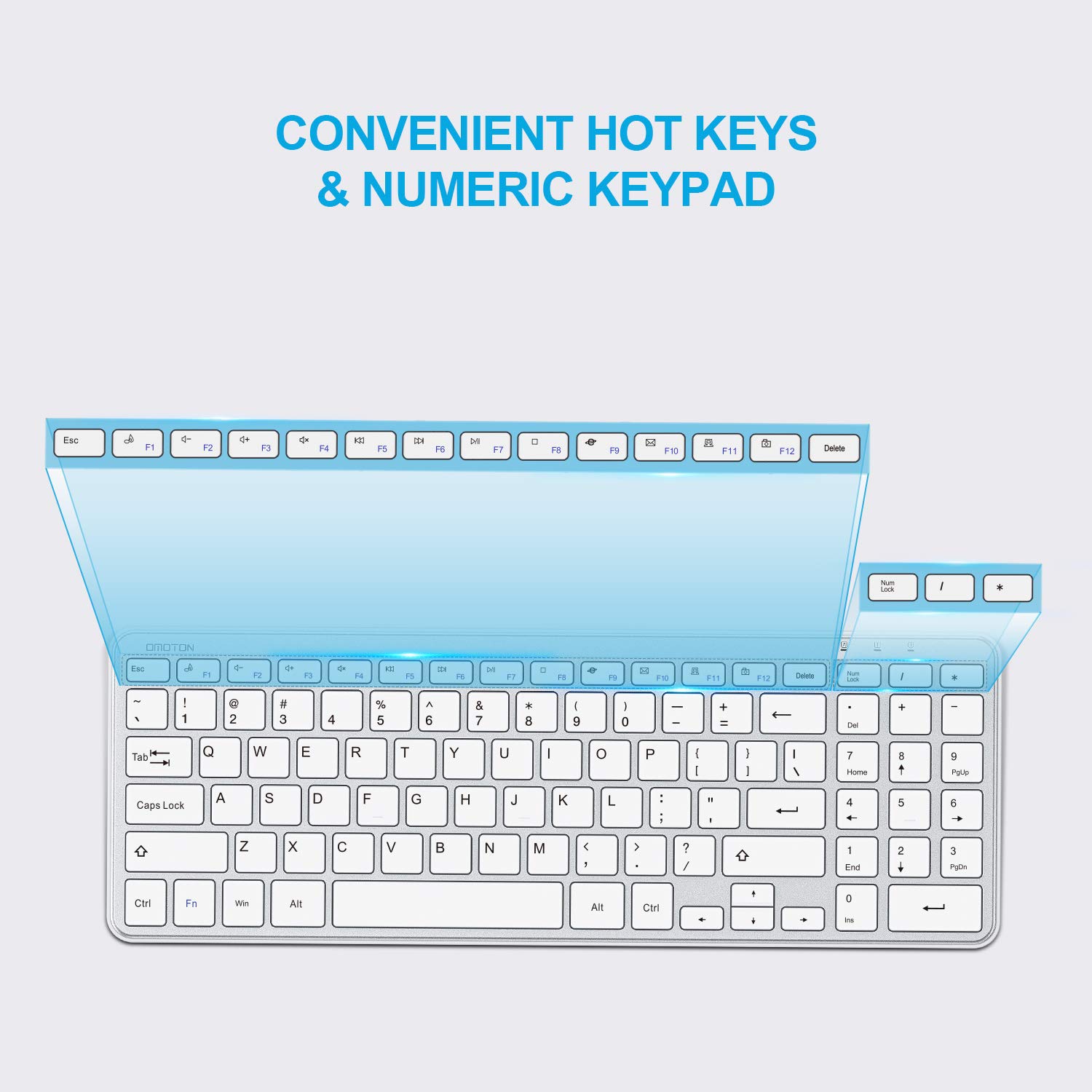 OMOTON Wireless Keyboard, 2.4G Wireless Keyboard for Windows 10,8,7