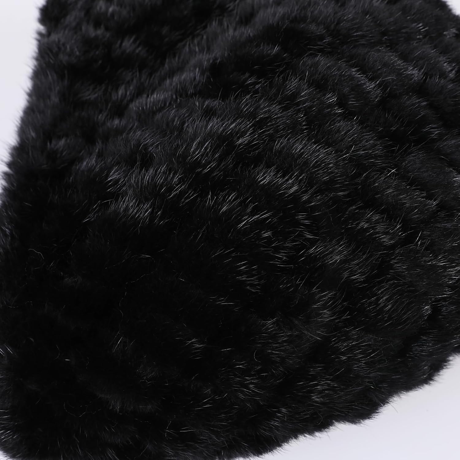 Women's Winter Beanie Hat 100% Mink Fur Textile Knitted Hats