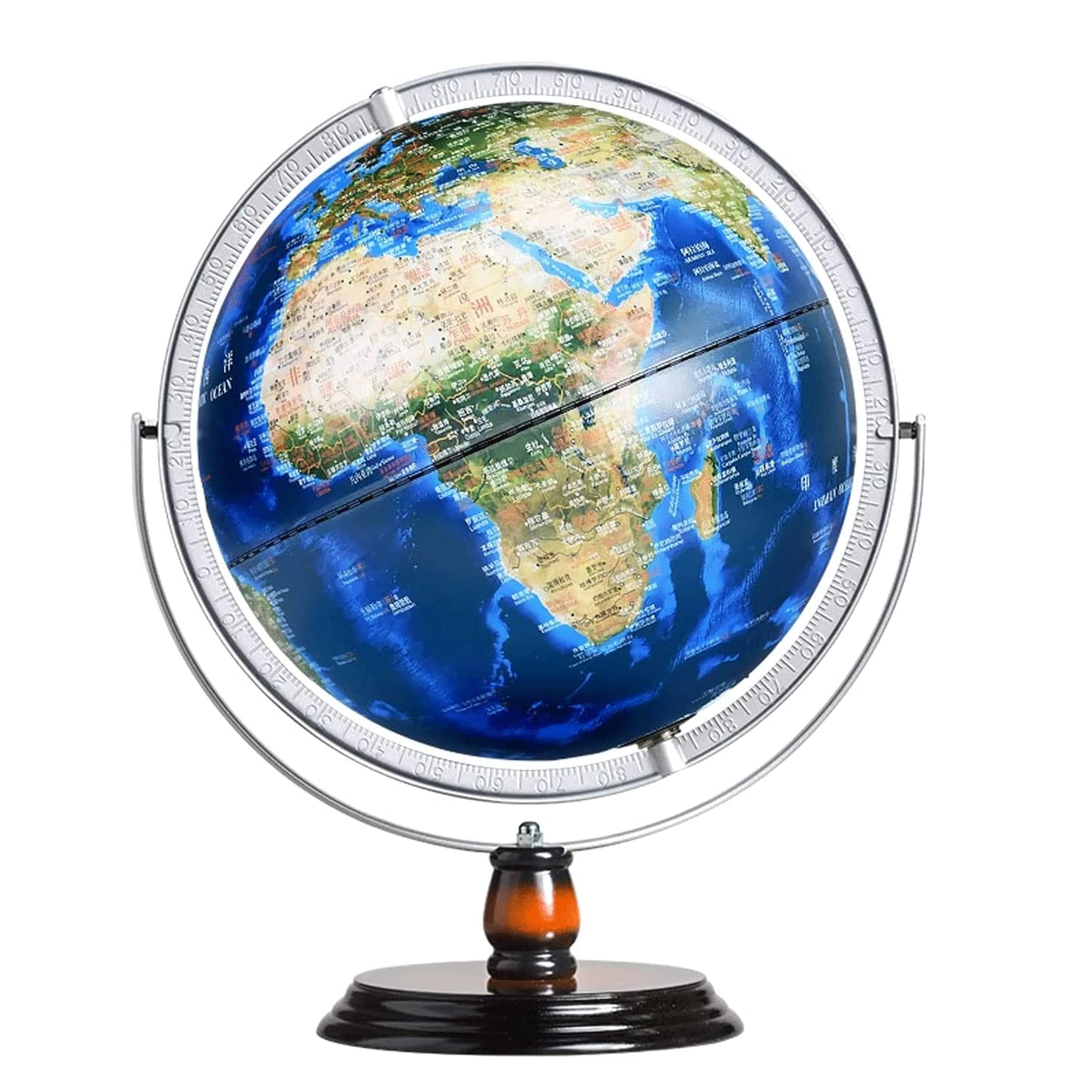 Mappamondi Globo Illuminato con Staffa Globo Mondiale HD Globi di Facile Lettura Mappa di distribuzione della popolazione di Notte Globi geografici da 30 cm Fine e Chiaro