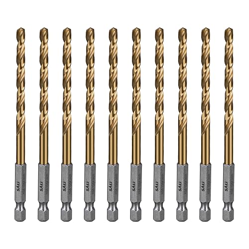 SALI Juego de 10 brocas de cobalto, 10 brocas de acero de alta velocidad de 1364 pulgadas, para madera dura, aluminio, metal, cobre, acero aleado