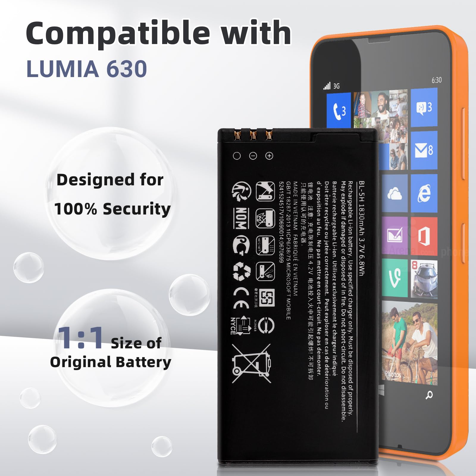 Nokia - Batteria Bl-5h 1830mah Bulk - Foto 7