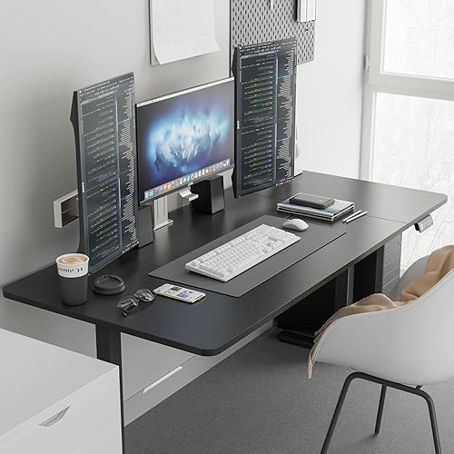 Miniatura 9 de YESHOMY Escritorio eléctrico de pie ajustable en altura, mesa de computadora de 48 pulgadas, estación de trabajo de oficina en casa, patas Pierna