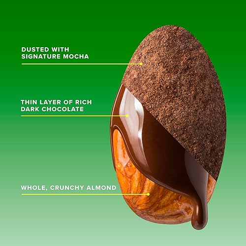 Miniatura 5 de SkinnyDipped Mocha Splash Almonds, Healthy Snack, Plant Protein, Gluten Free, 3.5 oz Resealable Bags, Pack of 5
