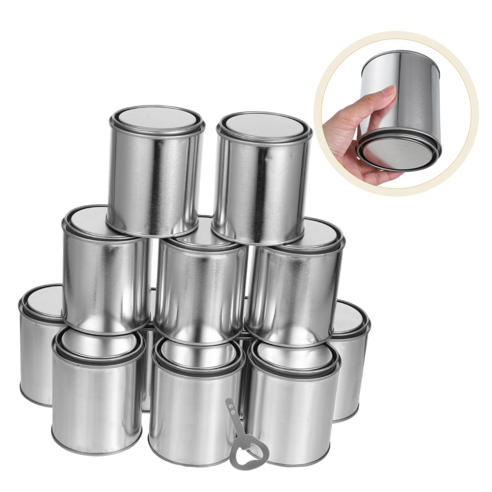 POPETPOP Latas De Pintura Vacías con Tapa Cubos De Pintura Sin Revestimiento Contenedores para Guardar Sobrante Latas Vacías De Metal para Manualidades y Proyectos De Bricolaje
